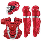 Easton Gametime Baseball Catchers Equipment Box Set, Intermediate, Red