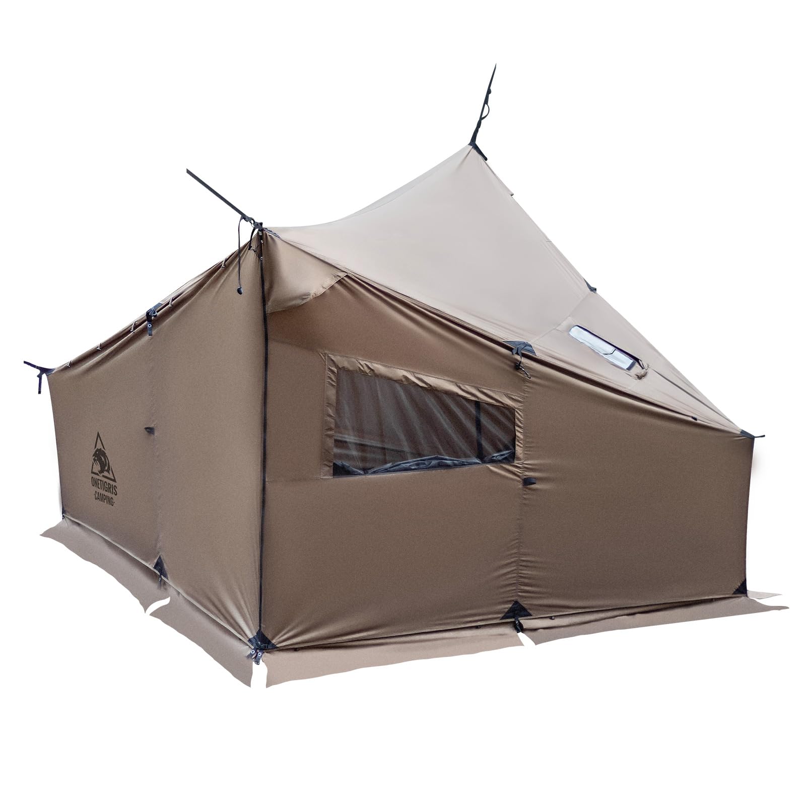 OneTigris COZSHACK Hot Tent, Large Spacious 4 Person Tent with Stove Jack, Windproof Waterproof Tent for Wood Stove Bushcraft Ca