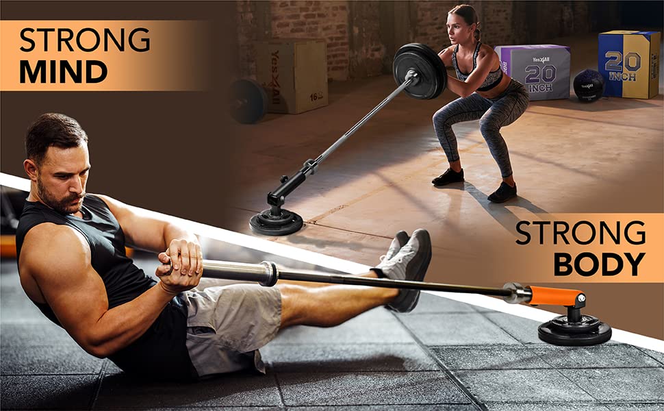 Yes4All T-Bar Row Plate Post Insert Landmine - Fit 2    Olympic Bars - Full 360    Swivel & Easy To Install (Black)
