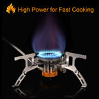 Sagafly Portable Camping Gas Stove With 1Lb Propane Tank Adapter, Foldable Camp Stove Backpacking Stove With Piezo Ignition For
