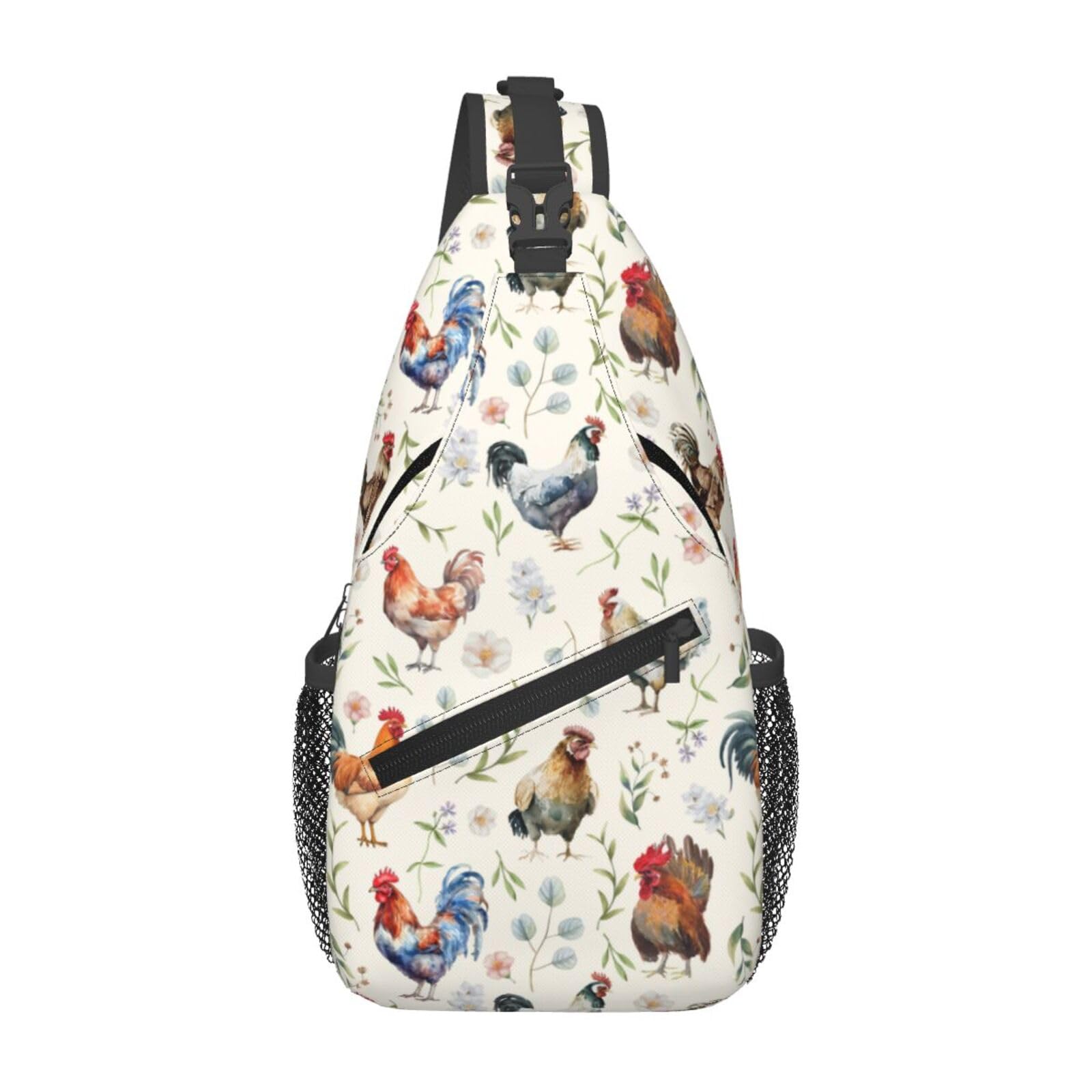 Nmbvcxz Cute Chicken Sling Bag for Women Men Crossbody Sling Backpack Casual Travel Hiking Daypack Chest Shoulder Bags