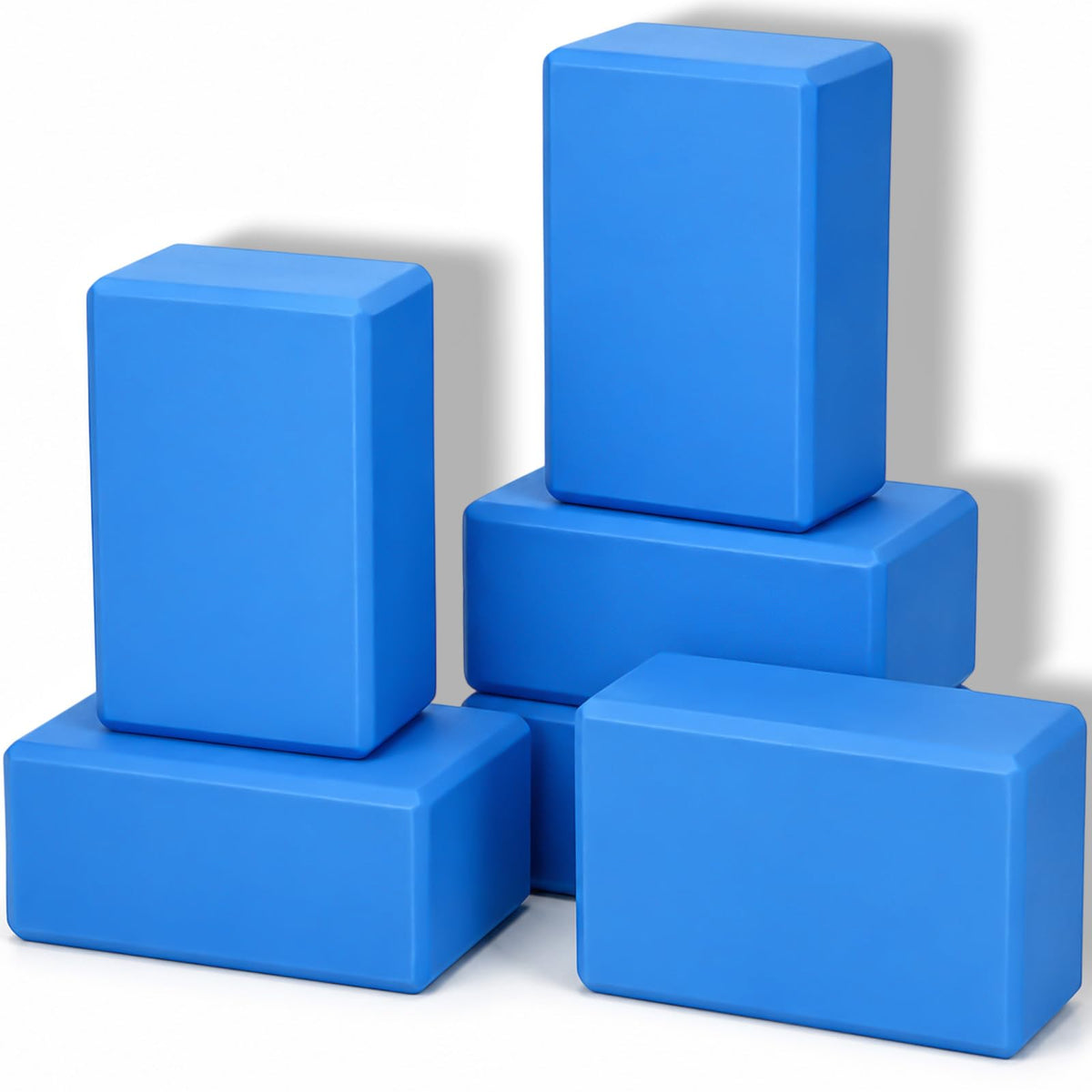 Wettarn 6 Pack Yoga Blocks 9 x 6 x 4 Inch EVA Foam Lightweight Non Slip Yoga Props for Pilates Stretching Meditation ()