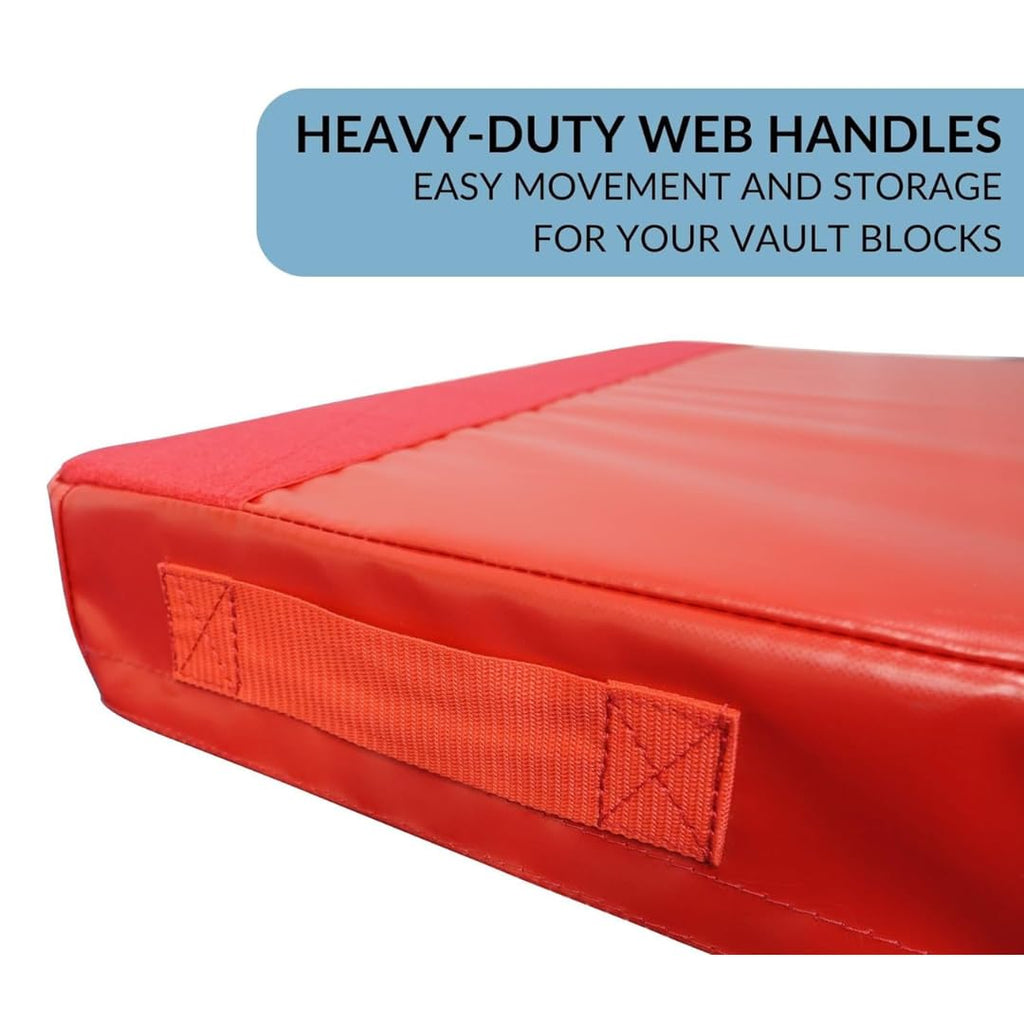 Tumbl Trak Folding Base Block Red Vinyl And Suede Cover, 3-Feet Width X 4-Feet Length X 15-Inch Height
