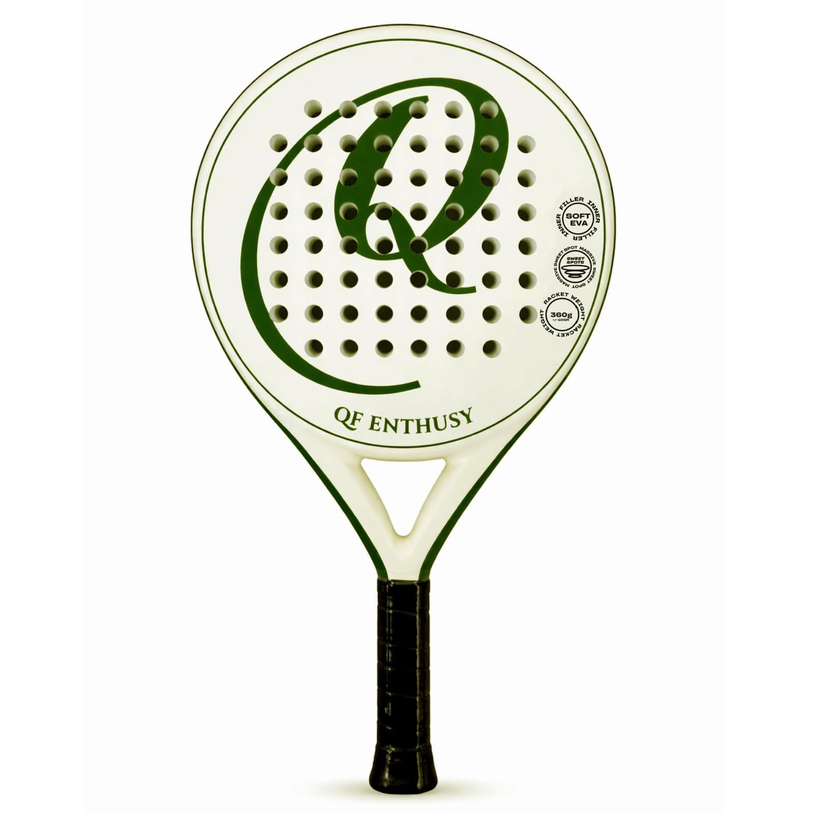 Padel Racket, Carbon Fiber Surface Padel Racquet, Lightweight, Ideal for Training/Matches (Green)