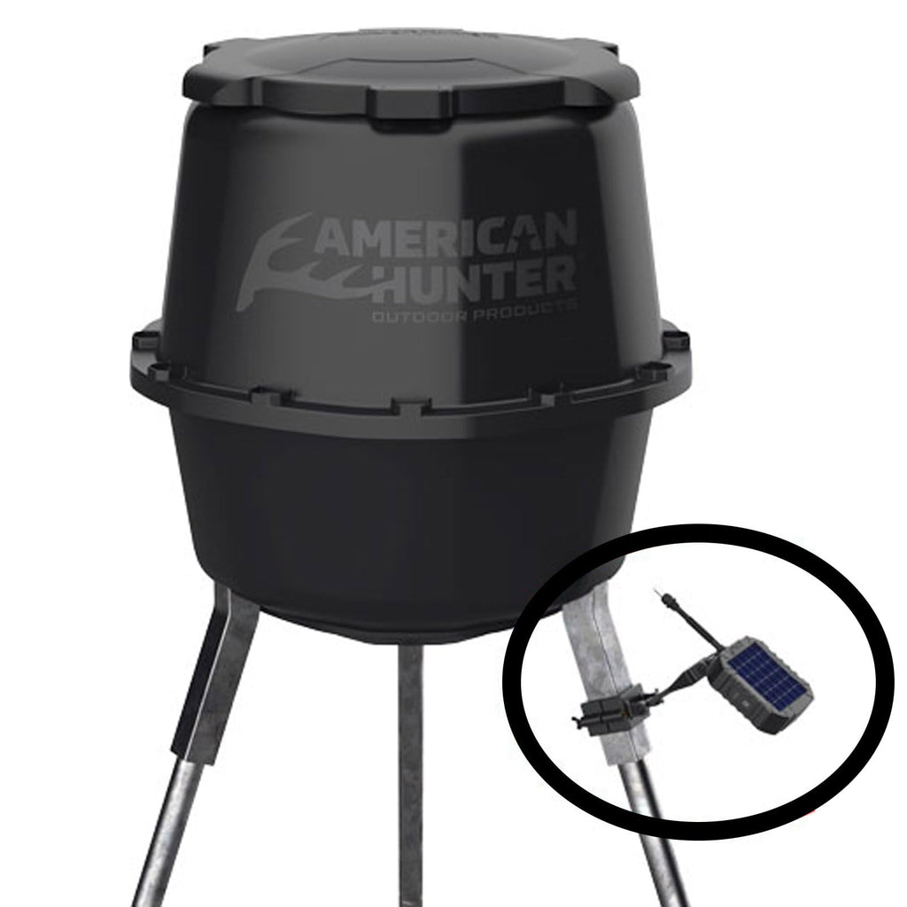 American Hunter 6V Power Universal Versatile Durable Solar Panel With Battery And Mounting Brackets Included For Game Feeders,Bl