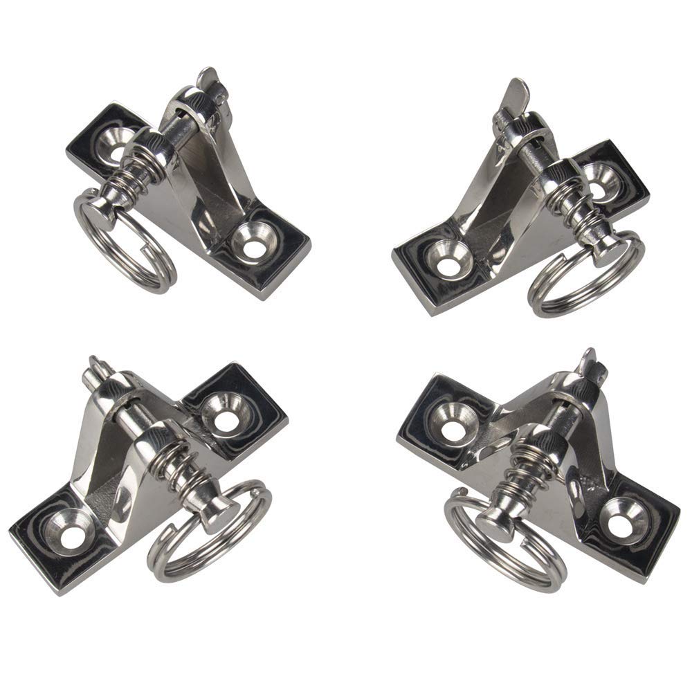 Vturboway 4 Pack Bimini Top Deck Hinge With Pin And Ring, 316 Stainless Steel, Free Installation Screws