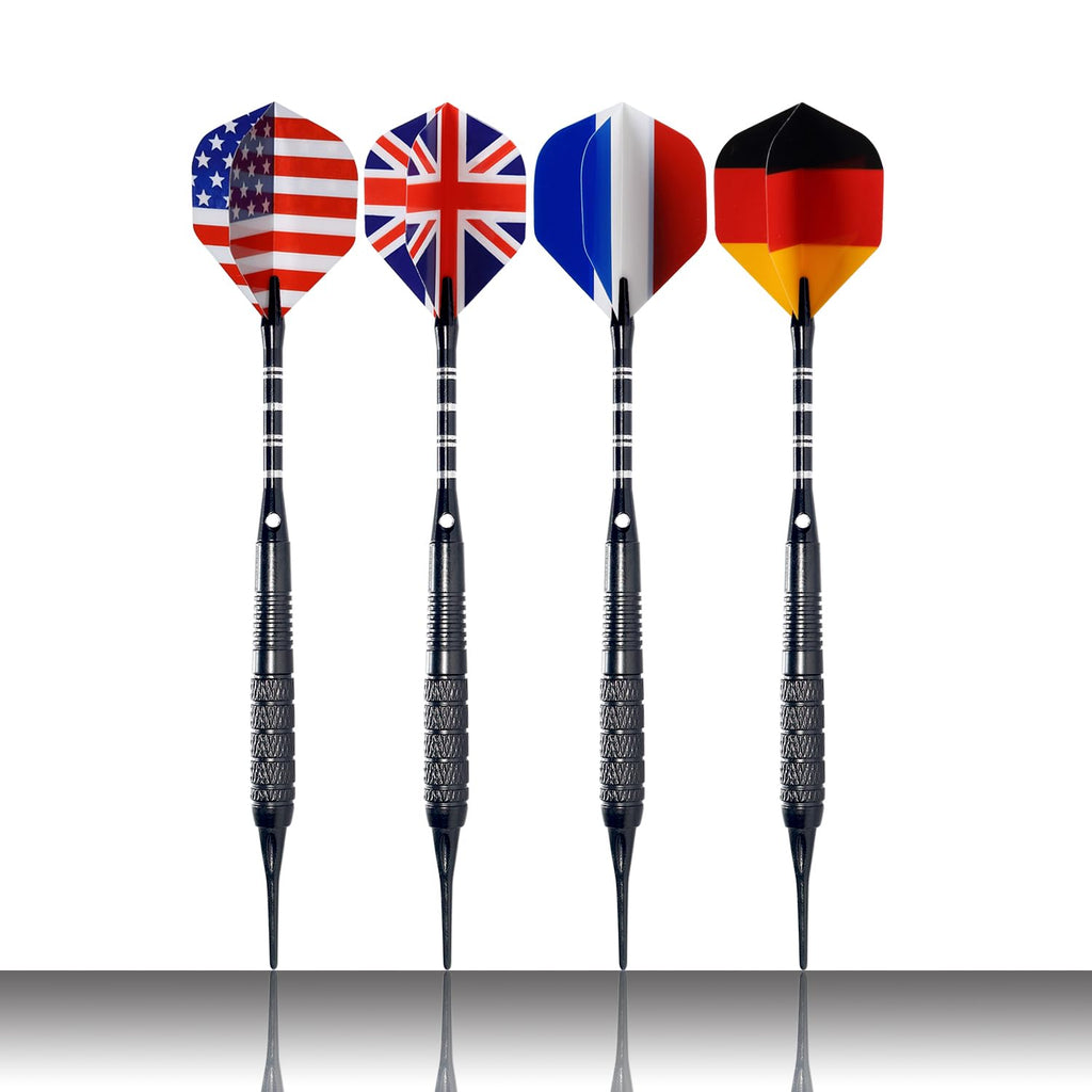 Wolftop 2Ba Thread Aluminum Dart Shafts 24 Pack With Rubber O-Rings, Dart Accessories Kit For Steel Tip Darts And Soft Tip Darts