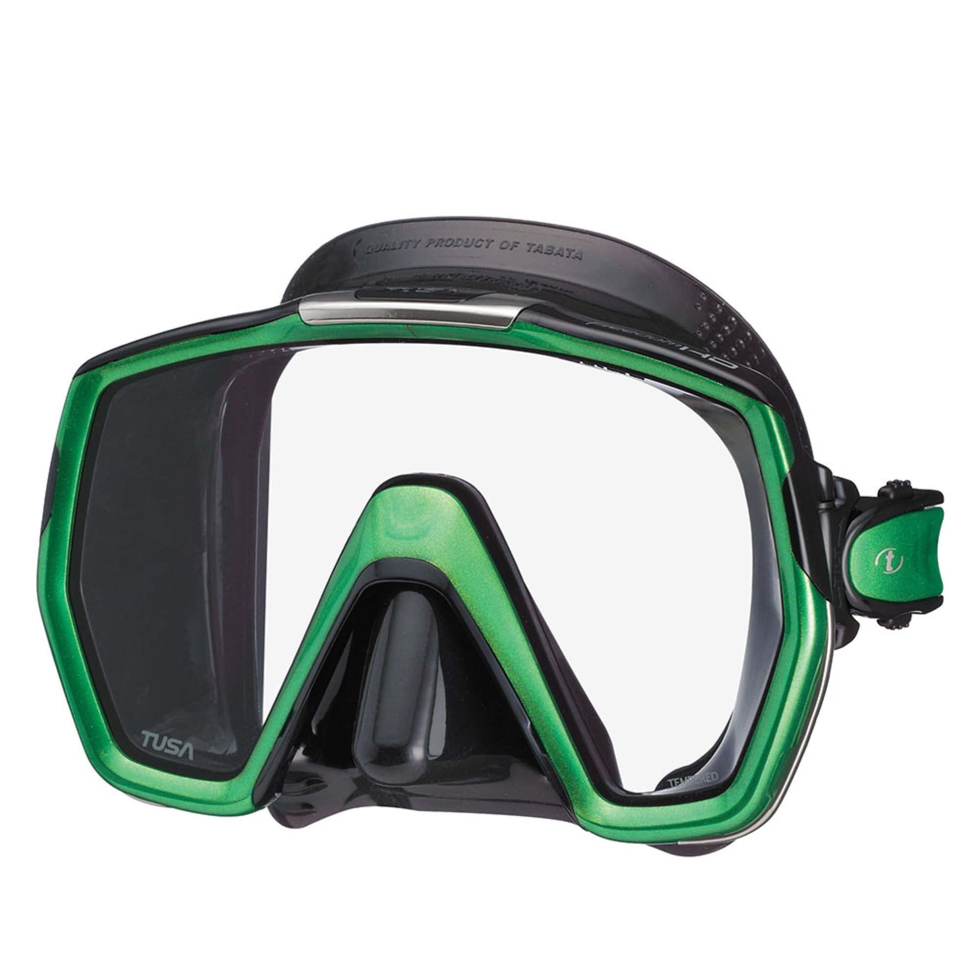 Tusa M-1001 Freedom Hd Scuba Diving Mask, Black/Energy Green