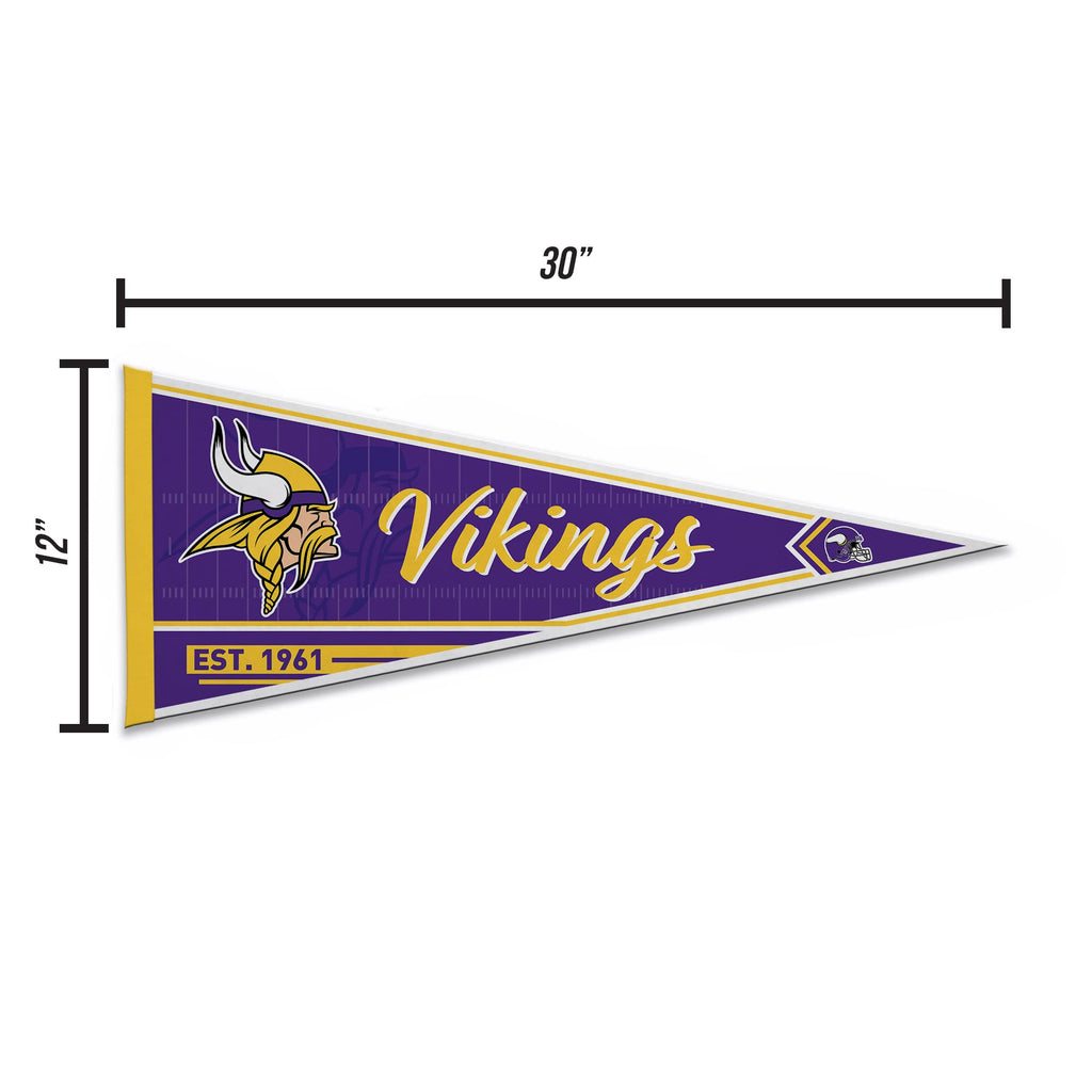Rico Industries Nfl Football Minnesota Vikings Classic 12'' X 30'' Felt Wall D  Cor Pennant - Great For Home/Bed Room/Man Cave D