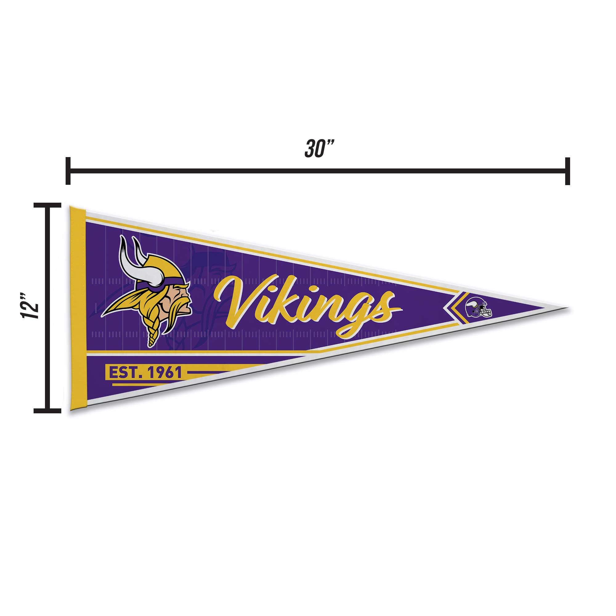 Rico Industries Nfl Football Minnesota Vikings Classic 12'' X 30'' Felt Wall D  Cor Pennant - Great For Home/Bed Room/Man Cave D