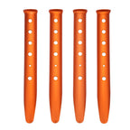 Bluecell 4Pcs Orange Color Aluminum Tent Stakes For Camping In Snow And Sand Tent Boating Hiking Backpacking Picnic Shelter Shad