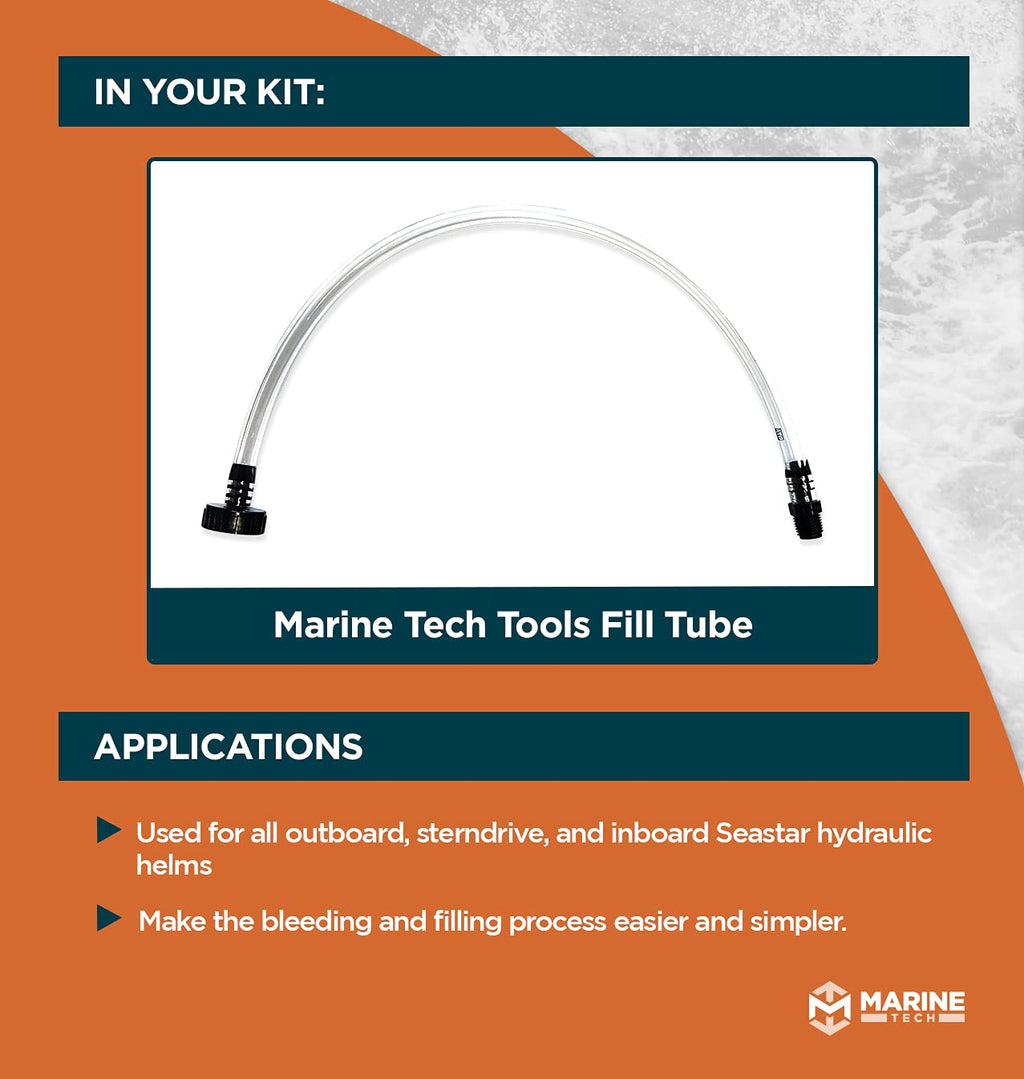 Marine Tech Tools Fill Tube, Seastar Hydraulic Steering Bleed Kit, Fits All Outboard, Sterndrive & Inboard Seastar Hydraulic Hel