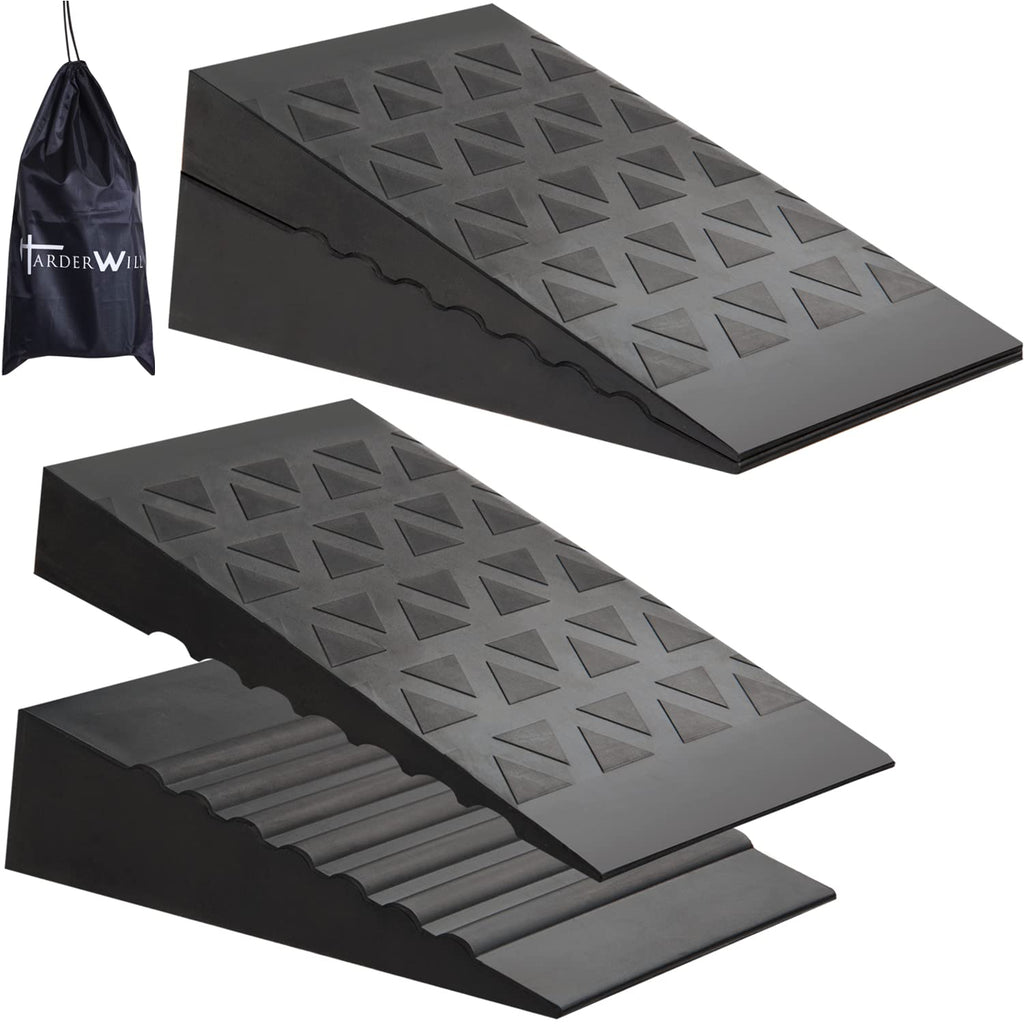 Squat Wedge Block (4Pcs) Adjustable Non-Slip Squat Ramp, Deadlift Wedge, Calf Stretcher, Slant Board, Incline Board Improve Stre