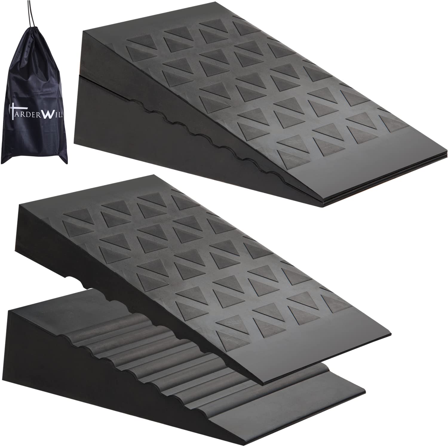 Squat Wedge Block (4Pcs) Adjustable Non-Slip Squat Ramp, Deadlift Wedge, Calf Stretcher, Slant Board, Incline Board Improve Stre