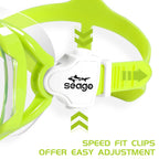 Kids Swim Goggles Snorkel Mask Diving Scuba Mask Snorkeling Goggles For Kids Boys Girls Youth, Anti-Fog 180 Clear View Kids Pool
