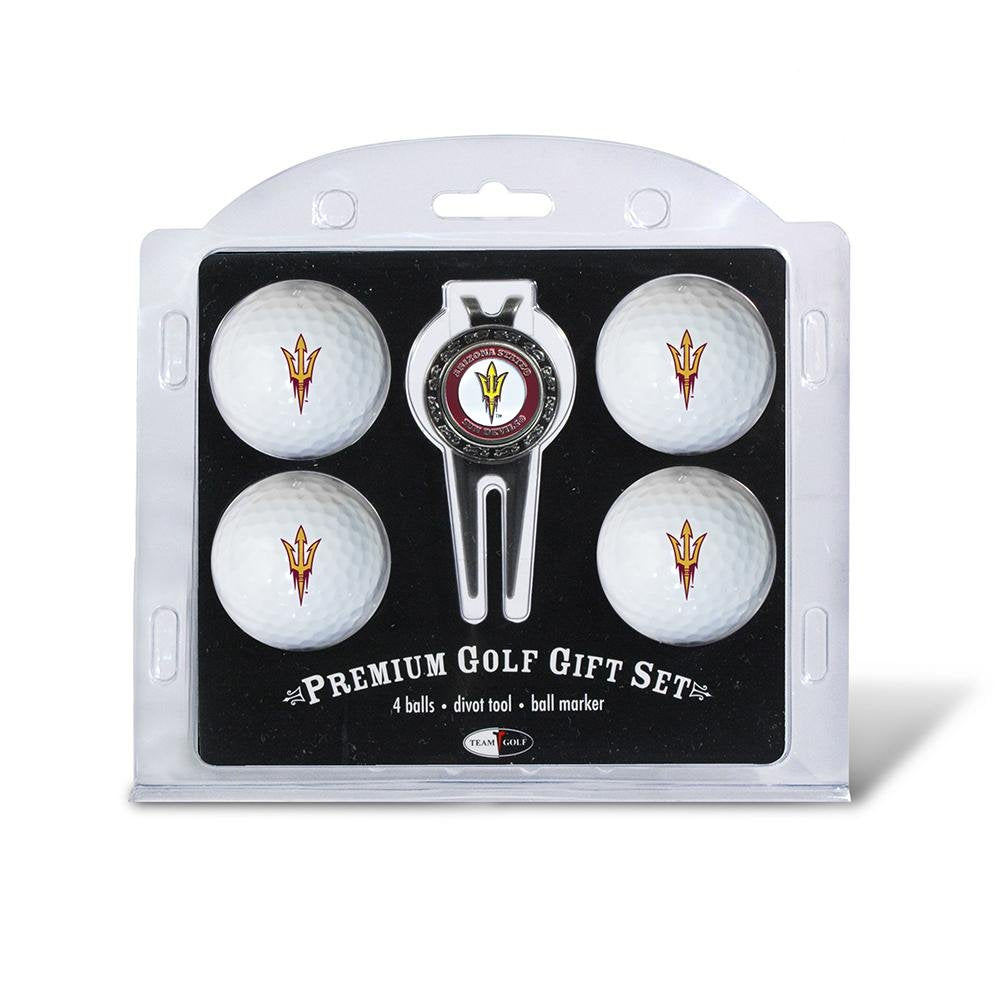 Team Golf NCAA Arizona State Sun Devils 4 Golf Ball And Divot Tool Set Regulation Size Golf Balls (4 Count) & Divot Tool with Re