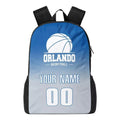 Personalized Orlando Basketball Sports Backpack Custom City Fan Gift Shoulder Bag Add Name and Number Casual Bag