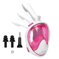 Oumers Newest Version Kids Full Face Snorkel Mask, 180? Panoramic View Snorkeling Mask Set With Safety Free-Breathing System, De