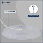 Five Oceans 6'' Boat Hatch, Marine Round Inspection Deck Plate Hatch With Detachable Clear Lid, Uv-Resistant Abs White Plastic,