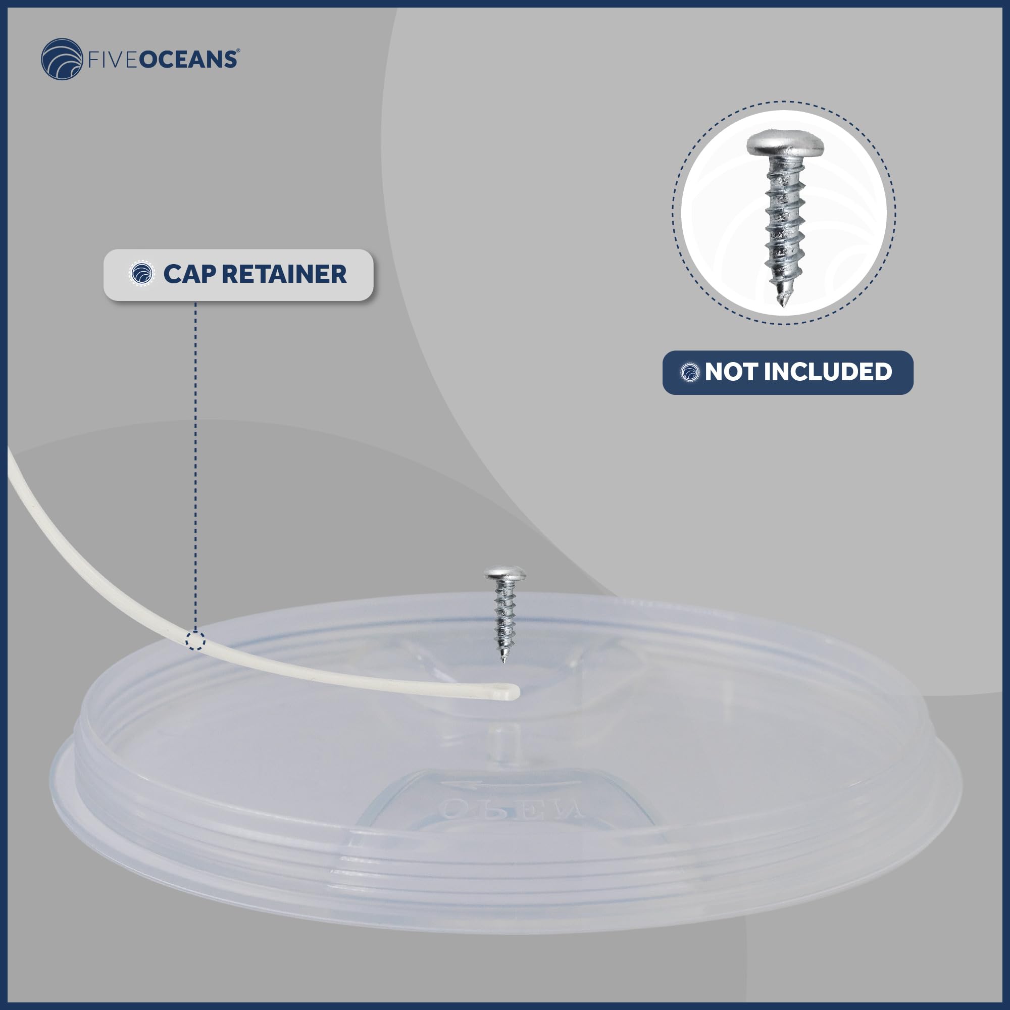 Five Oceans 6'' Boat Hatch, Marine Round Inspection Deck Plate Hatch With Detachable Clear Lid, Uv-Resistant Abs White Plastic,