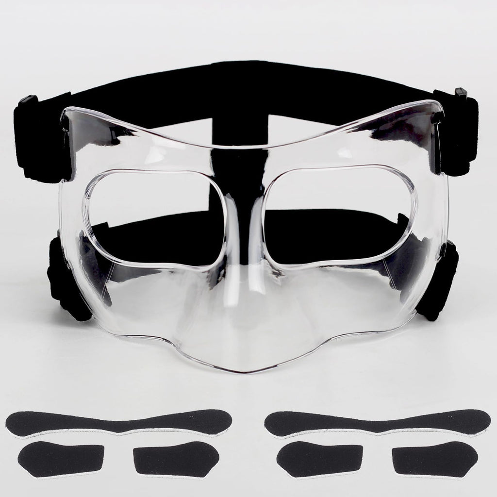 Hiaaro Nose Guard For Broken Nose, Face Shield Masks For Soccer, Basketball, And Other Sports Protect, Adjustable, And Clear For