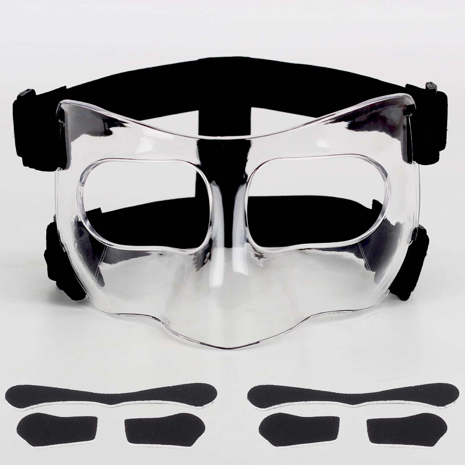 Hiaaro Nose Guard For Broken Nose, Face Shield Masks For Soccer, Basketball, And Other Sports Protect, Adjustable, And Clear For