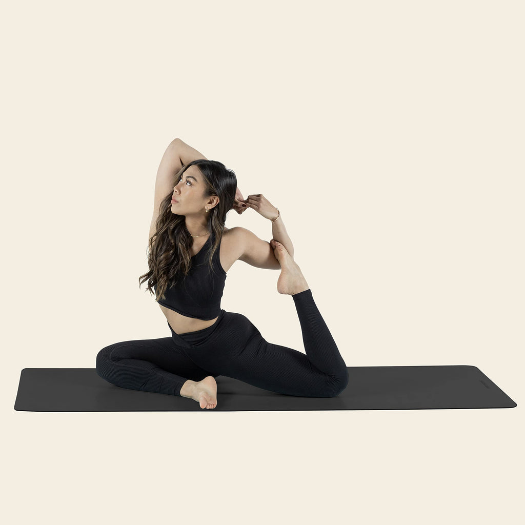 Retrospec Laguna Yoga Mat For Women & Men - Thick, Non Slip Exercise Mat For Home Workout, Black