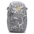 Under Armour Unisex Utility Baseball Backpack Print, (038) Steel / / Metallic Gold, One Size Fits All