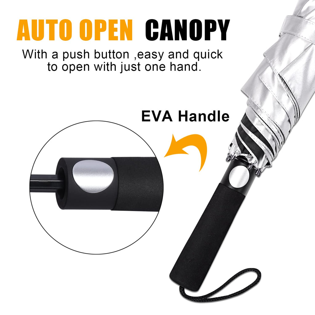 G4Free 62 Inch Portable Uv Protection Large Golf Umbrella Automatic Open Double Canopy Big Sun Umbrella Windproof Oversize Sport