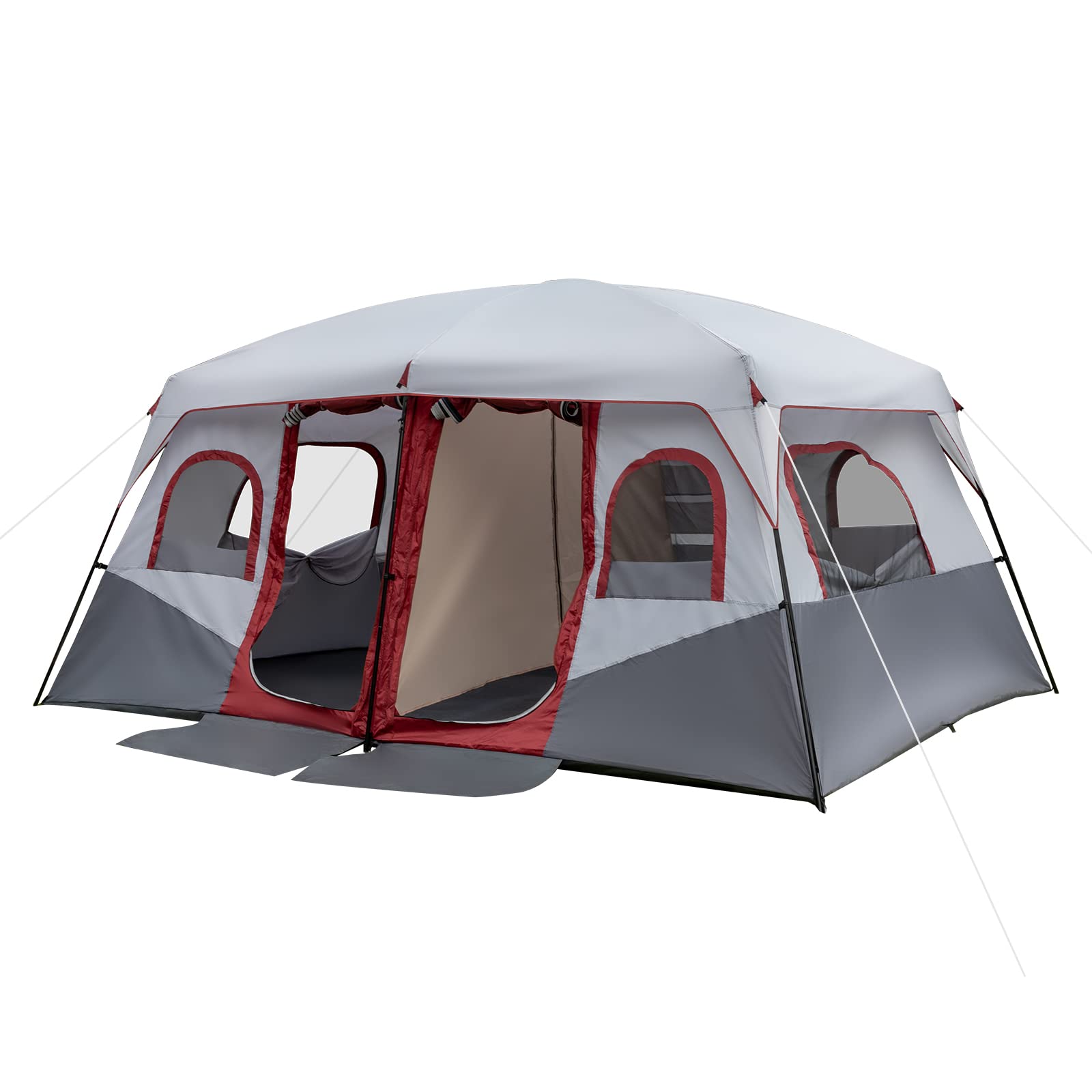 Outvita 8/10 Person Camping Tent, Large 2 Room Family Tent with Weatherproof Cabin Shelter with Rainfly & Carry Bag for Backpack