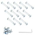 Luomorgo 12 Sets Inline Skate Wheel Screw, 6mm/15/64 OD Shaft Hex Socket Screw Axles for Roller Skate with Allen Wrench (Long)