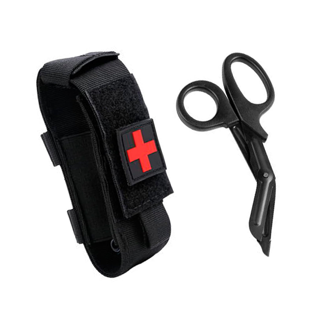 Upgrade Tourniquet Pouch With Shear, Molle Tourniquet Holder, Tactical Tq Trauma Tourniquets Scissors(Without Tourniquet) (Black
