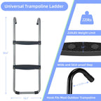 Gardenature Trampoline Ladder 2 Steps Wide Step Climbing Ladder Silver Trampoline Replacement Accessories Parts For Kids Childre