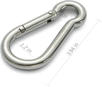 Sprookber Stainless Steel Carabiner Spring Snap Hook - 304 Stainless Steel Heavy Duty Clips, Set Of 4 (4 Inch)