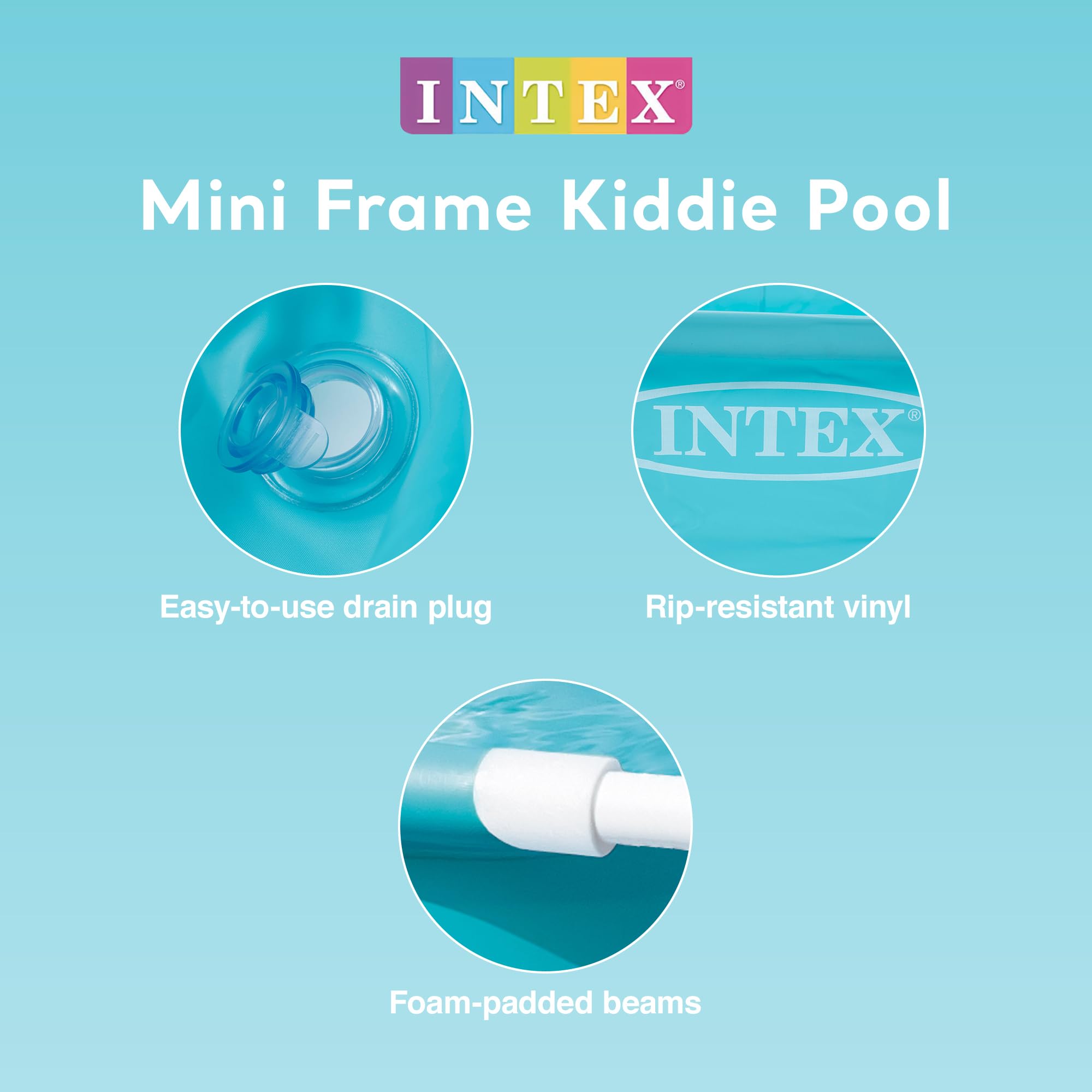 Intex 2 Pack 4Ft X 12In Mini Frame Kiddie Beginner Swimming Pool, Ages 3 And Up, Blue