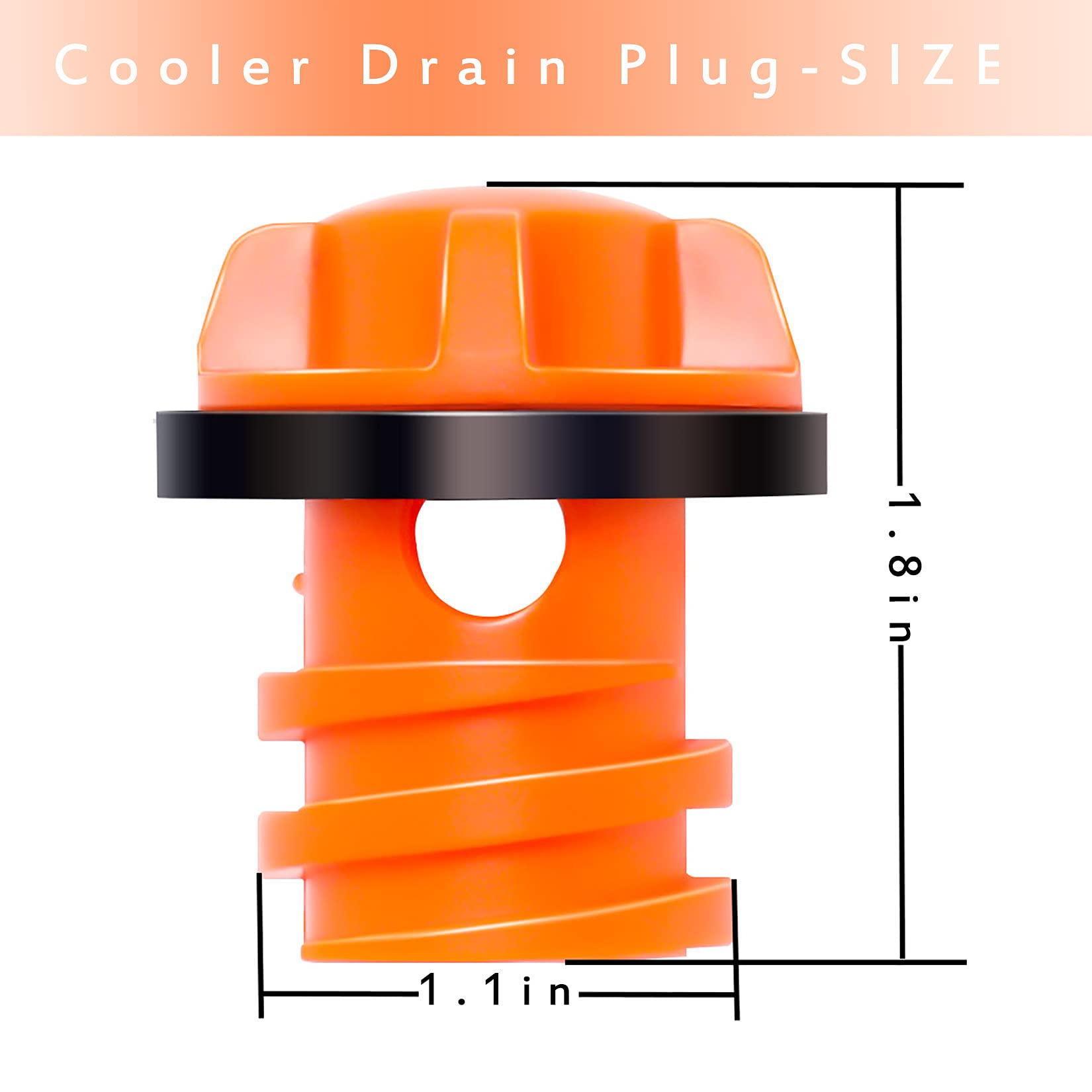 2Pcs Cooler Drain Plugs Replacement Compatible With Yeti/Rtic Cooler 20 35 45 65 110,Small Drain Plugs With Leak-Proof Design, O