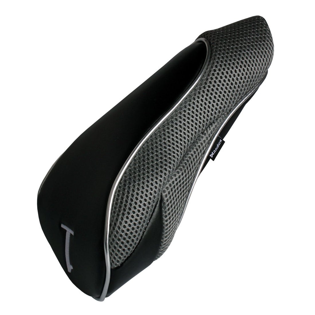 Andux Golf 460Cc Driver Fairway Wood Head Covers With Zipper Closure Set Of 3 (Black/Grey)