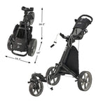 Kvv 3 Wheel 360 Rotating Front Wheel Foldable/Collapsible Golf Push Cart With Foot Brake Open And Close In One Second-Free Umbre