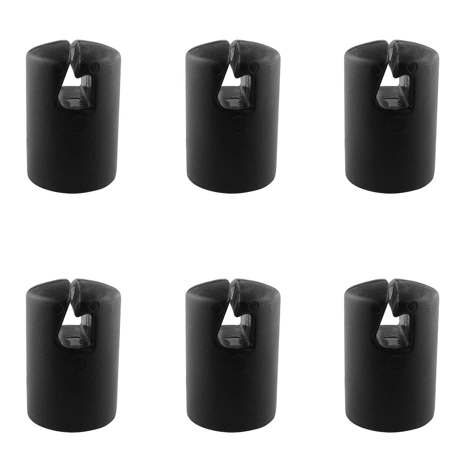 Jcbiz 6Pcs 1.26'' Black Trampoline Fiber Protective Cover Trampoline Enclosure Pole Cap For Flat Steel Sheet Top Ring System