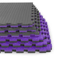 Xspec 1 Extra Thick 48 Sq Ft Reversible Eva Gym Foam Floor Mat Tiles (24 X 24), Steel Pattern, 12 Pcs, Blackpurple