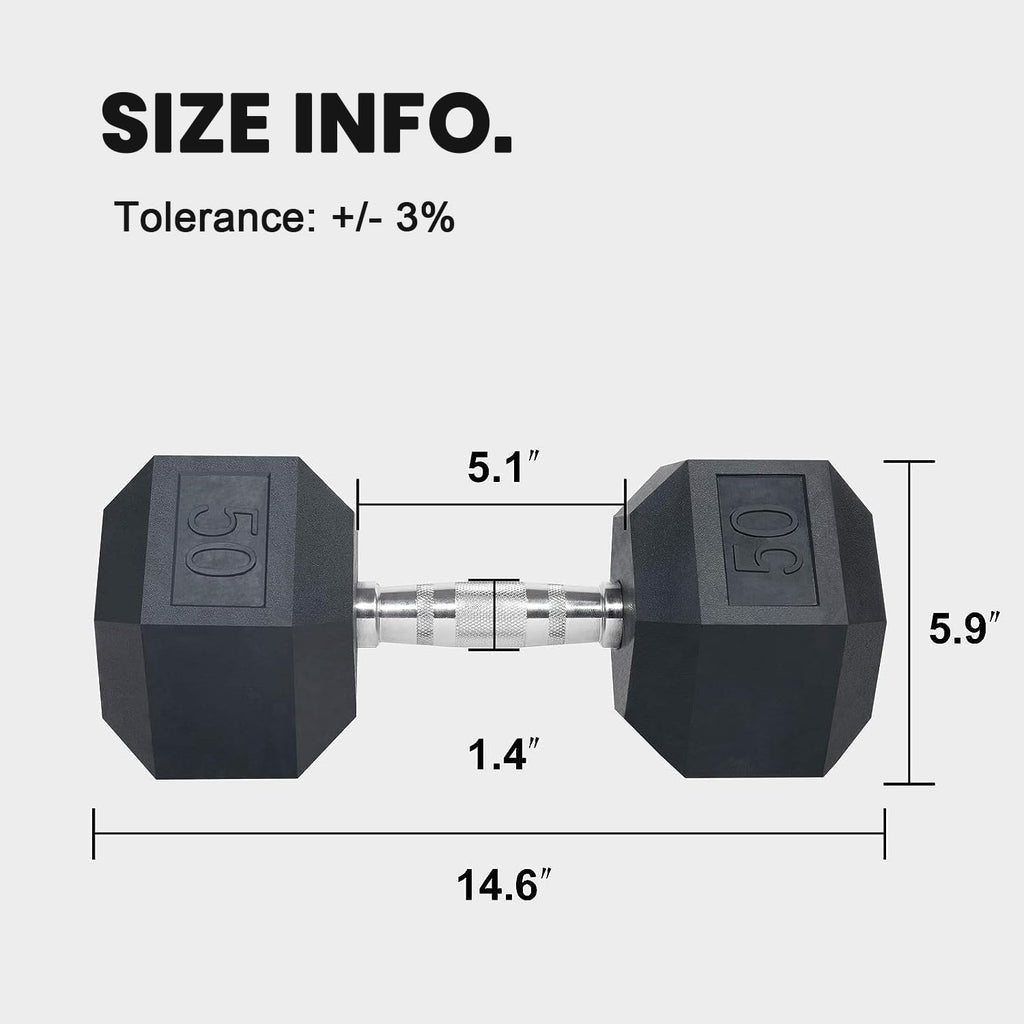 Lionscool Hex Dumbbell (50Lb Single)