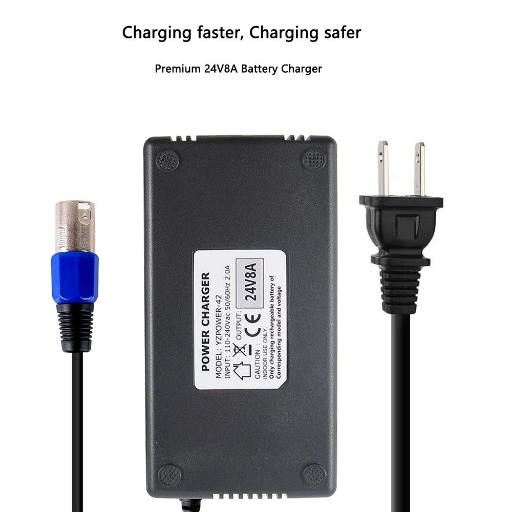 Abakoo New 24V 8A Battery Charger With Xlr Connector For 24Bc8000T-1, 4C24080, Batc8 Ea1065, S150 1107 614Hd, M51, Ch5404