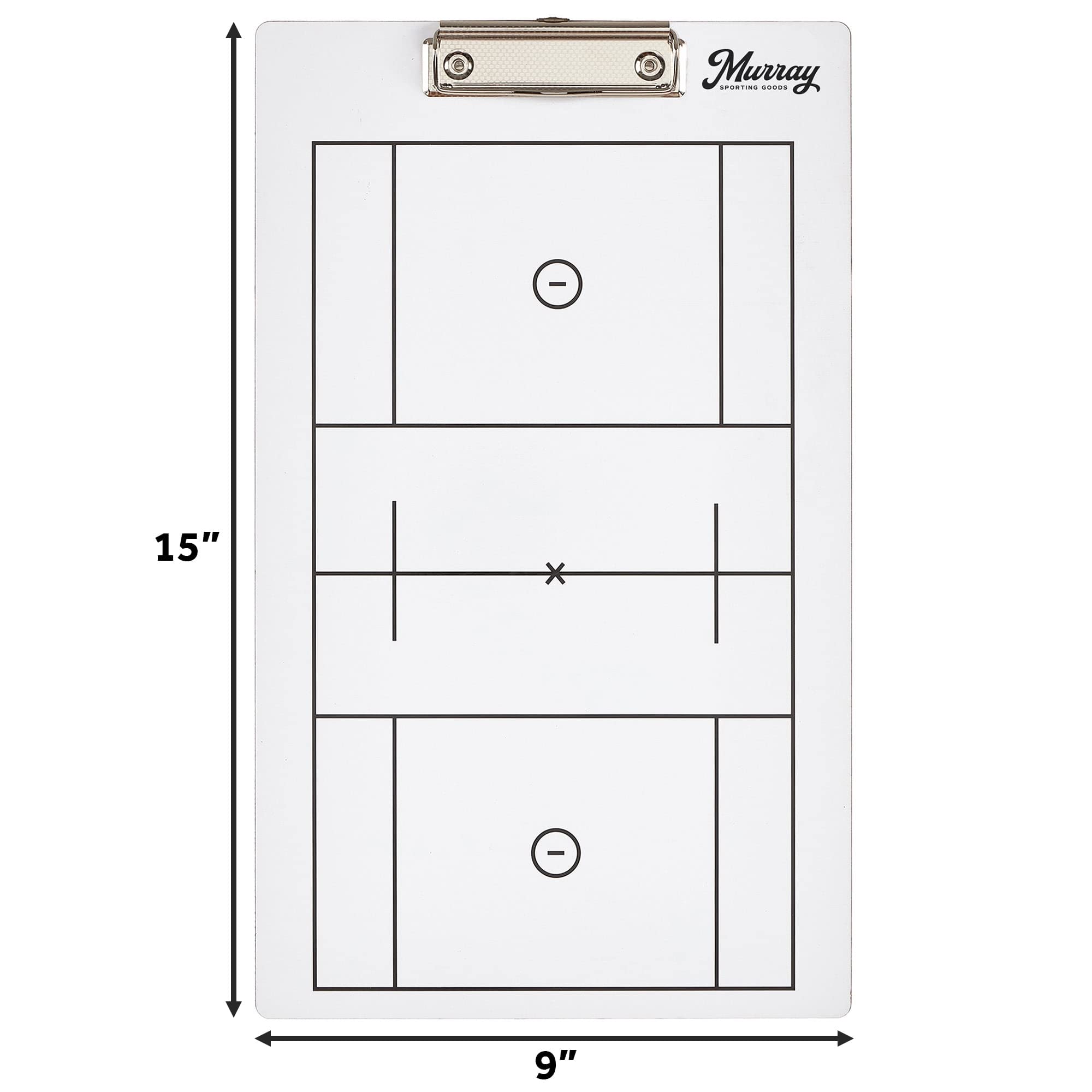 Murray Sporting Goods Dry Erase Coaches Clipboard | Double-Sided Dry Erase White Board (Lacrosse)