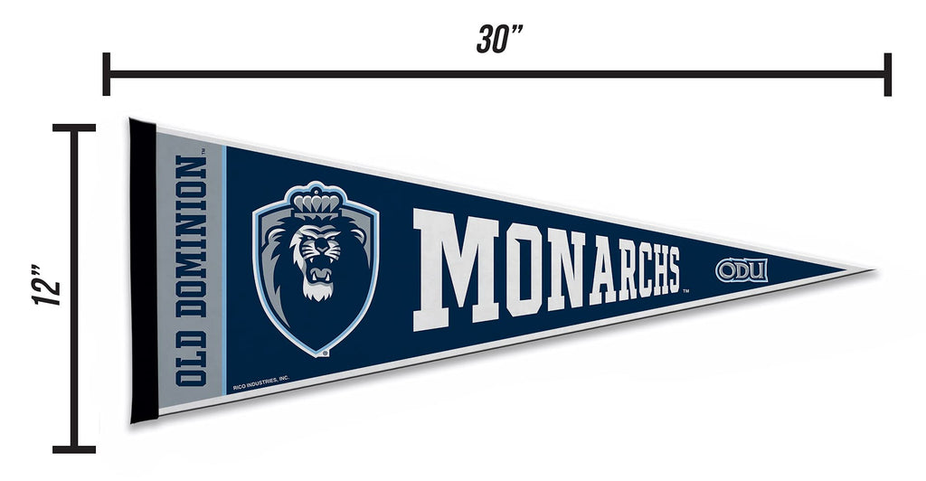 Rico Industries Ncaa Old Dominion Monarchs Exclusive 12'' X 30'' Felt Wall D  Cor Pennant - Great For Home/Bed Room/Man Cave D