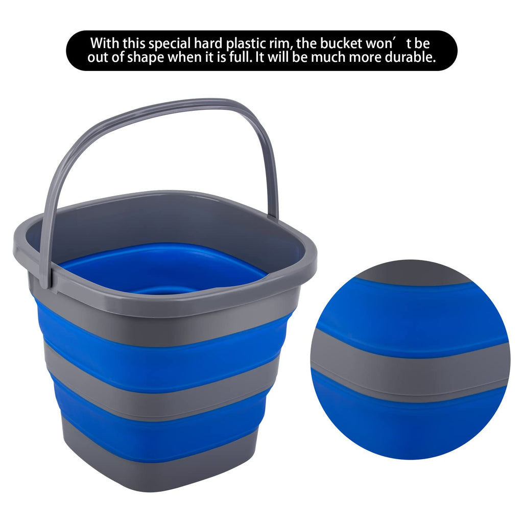 Collapsible Bucket With 1.32 Gallon (5L), Small Plastic Bucket For Sand Or Beach, Portable Water Tub For Cleaning, Fishing Water