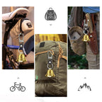 Nedfoss 2Pack 2 Loud Bear Bell With Whistle Set For Hikers, 3 In 1 Hiking Gear Solid Brass Bear Bells With Silencer, Emergency W
