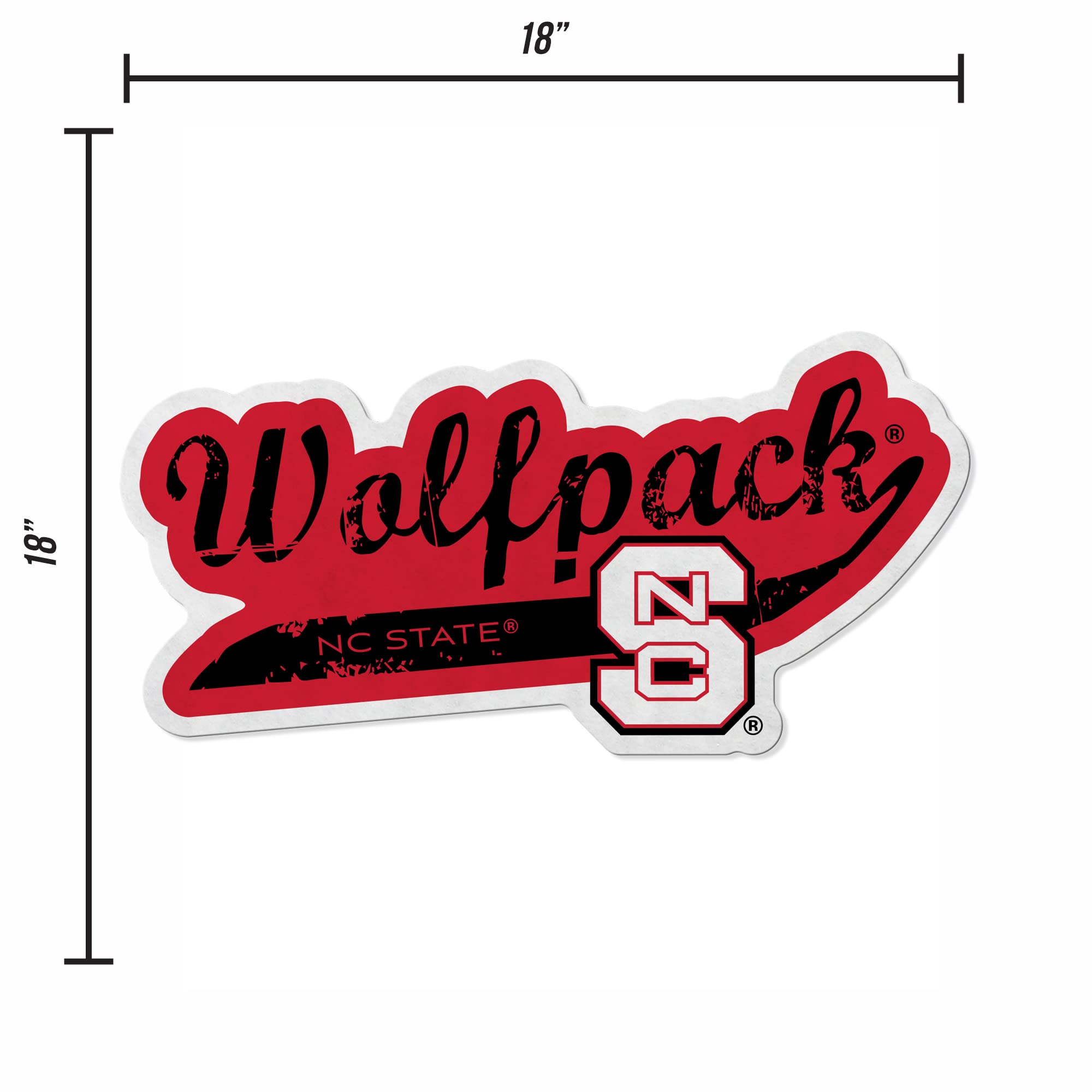 Rico Industries Ncaa N.Carolina State Wolfpack Distressed Shape Cut Pennant - Home And Living Room D  Cor - Soft Felt Ez To Hang