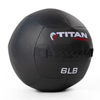 Titan Fitness 6 Lb Soft Shell Medicine Wall Ball With Poly-Composite Laminate Cross Texture Non-Slip Grip For Throwing, Core Str