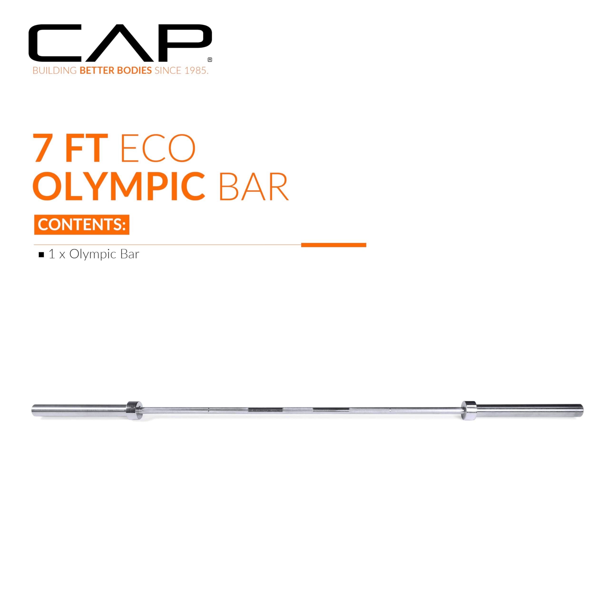 Cap Barbell Classic 7-Foot Olympic Bar, Chrome - New Version (Obis-85)