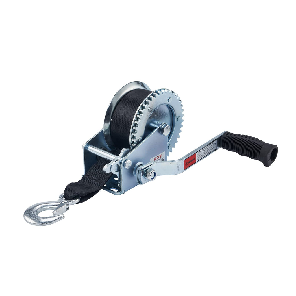 Openroad Boat Winch 1500Lbs Hand Winch,For Boat Trailer Towing Winch, With 26Ft Black Strap And Brake Ratchet